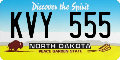 ND license plate KVY555