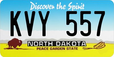 ND license plate KVY557
