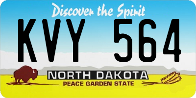 ND license plate KVY564