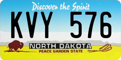 ND license plate KVY576