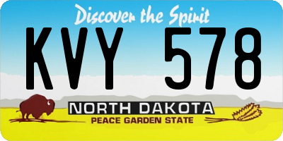 ND license plate KVY578