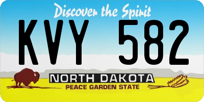 ND license plate KVY582