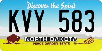 ND license plate KVY583