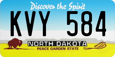 ND license plate KVY584
