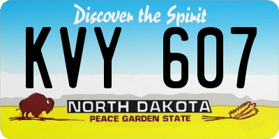 ND license plate KVY607