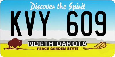 ND license plate KVY609