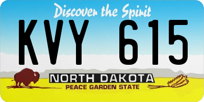 ND license plate KVY615