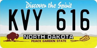 ND license plate KVY616