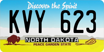 ND license plate KVY623