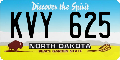 ND license plate KVY625