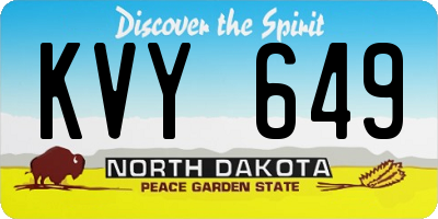 ND license plate KVY649