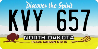 ND license plate KVY657