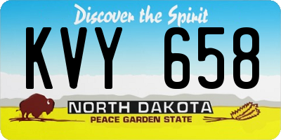 ND license plate KVY658