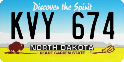 ND license plate KVY674