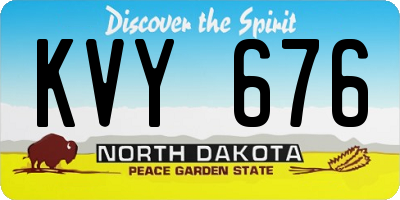 ND license plate KVY676