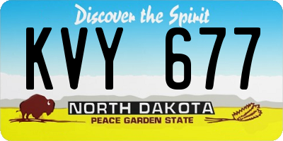 ND license plate KVY677