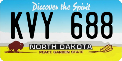 ND license plate KVY688