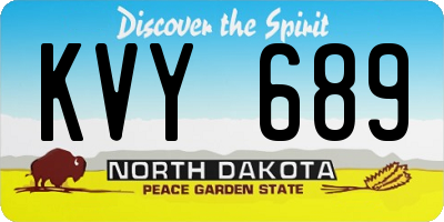 ND license plate KVY689