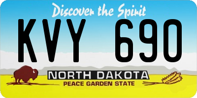 ND license plate KVY690