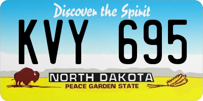 ND license plate KVY695