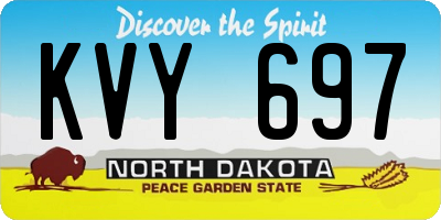ND license plate KVY697