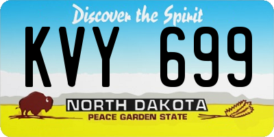 ND license plate KVY699