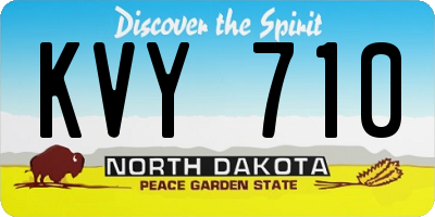 ND license plate KVY710