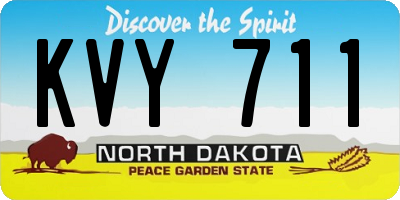 ND license plate KVY711