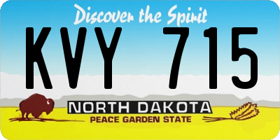 ND license plate KVY715