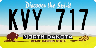 ND license plate KVY717