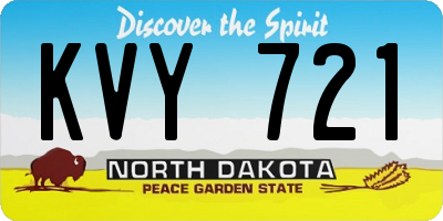 ND license plate KVY721
