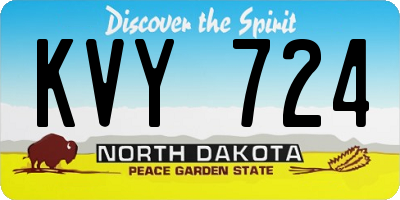 ND license plate KVY724