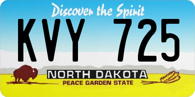 ND license plate KVY725