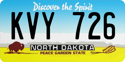 ND license plate KVY726