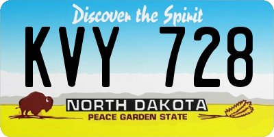 ND license plate KVY728