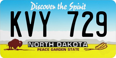 ND license plate KVY729