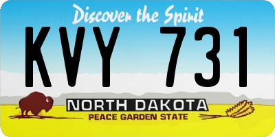 ND license plate KVY731