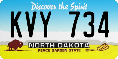 ND license plate KVY734