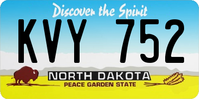 ND license plate KVY752