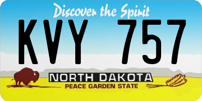 ND license plate KVY757
