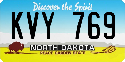 ND license plate KVY769