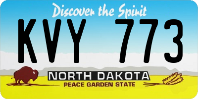 ND license plate KVY773