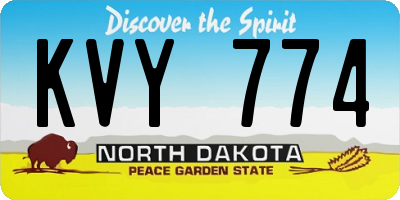 ND license plate KVY774