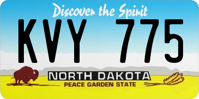 ND license plate KVY775