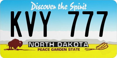 ND license plate KVY777