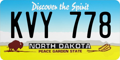 ND license plate KVY778