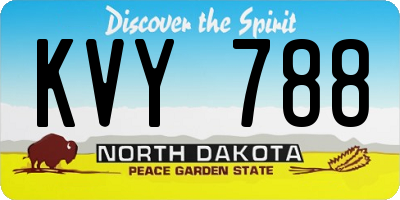ND license plate KVY788