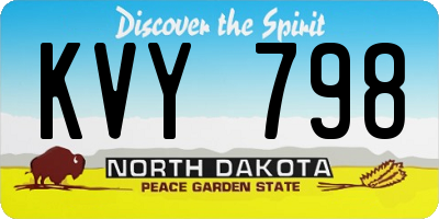 ND license plate KVY798