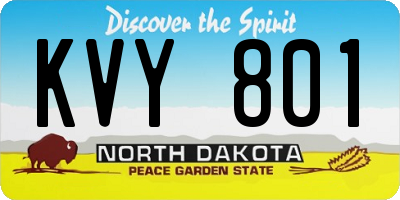 ND license plate KVY801