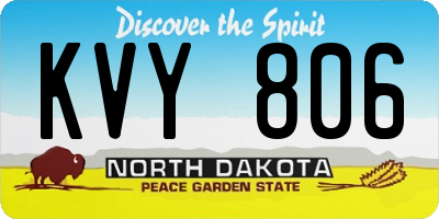ND license plate KVY806